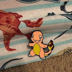 Charmander Enamel Pin – Orange Reptile Fan Accessory (New)